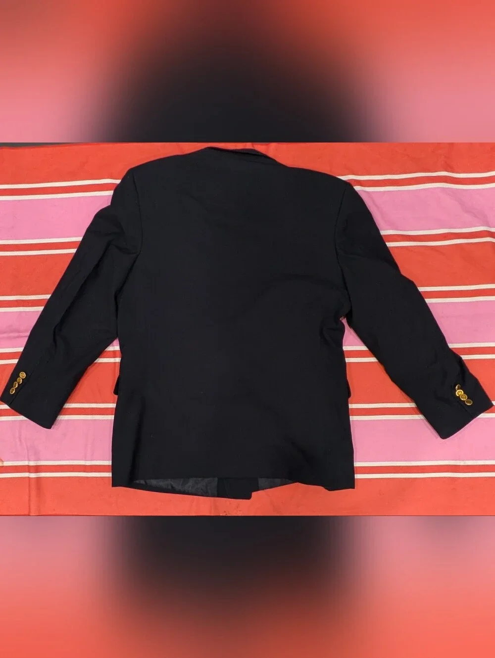 Louis Feraud Black Double Breasted Gold Button Logo Blazer Men'S US 42 / EU 52
